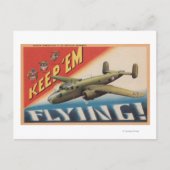 'Em Flying/B-25 Medium Bomber (vliegtuig) Briefkaart (Voorkant)