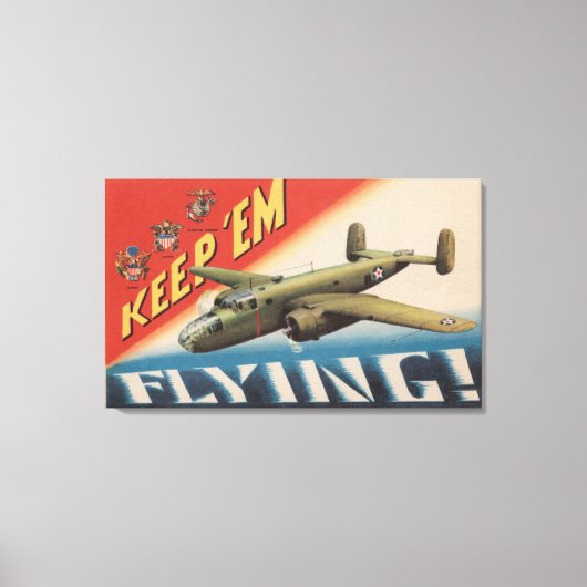 'Em Flying/B-25 Medium Bomber (vliegtuig) Canvas Afdruk (Voorkant)