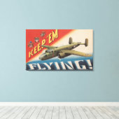 'Em Flying/B-25 Medium Bomber (vliegtuig) Canvas Afdruk (Insitu (Houten vloer))