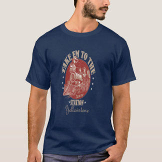 Em naar het Western land van het treinstation ,Yel T-shirt