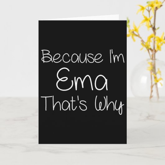 Ema Funny Personalized Birthday Women Name Gift Id Kaart (Gele Bloem)
