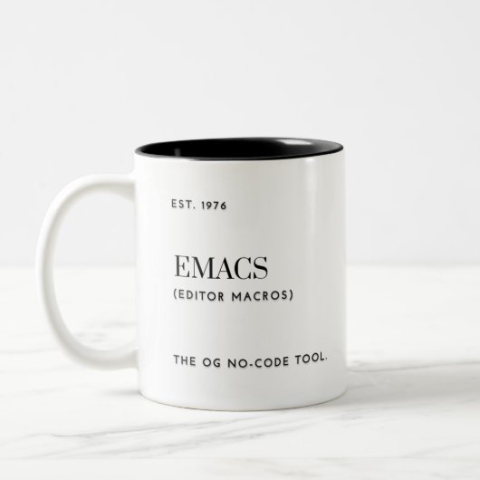 Emacs - het OG no-codeHulpmiddel Tweekleurige Koffiemok (Links)