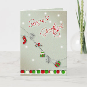 Emaille Charms Kerst Wenskaart Feestdagen Kaart