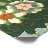 Emaille China Patroon Aziatisch Oriëntaals Poster (Hoek)