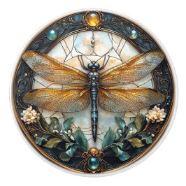 Emaille Dragonfly Pareltjes Flowers Gold filigraan Keramische Knop