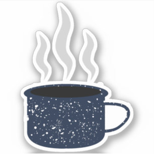 Emaille Gespikkelde Tin Camp Cup Mok Sticker