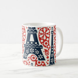 Emaille Paris Folk Floral Mok