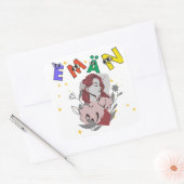 EMAN leuk naamontwerp Vierkante Sticker (Envelop)