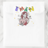 EMAN leuk naamontwerp Vierkante Sticker (Tas)