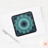 Emanatie fractale vorm vierkante sticker (Envelop)
