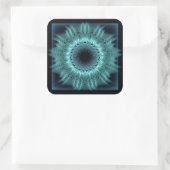 Emanatie fractale vorm vierkante sticker (Tas)