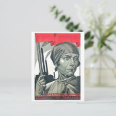 Emancipated Woman bouwt socialisme! Sovjet Briefkaart (Staand voorkant)