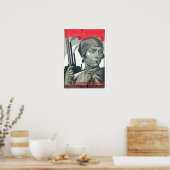 Emancipated Woman bouwt socialisme! Sovjet Poster (Keuken)
