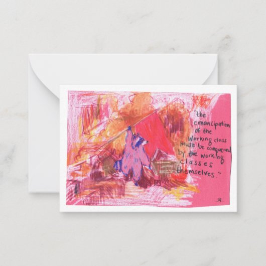 Emancipatie Marx Raccoon Notitiekaartje (Voorkant)