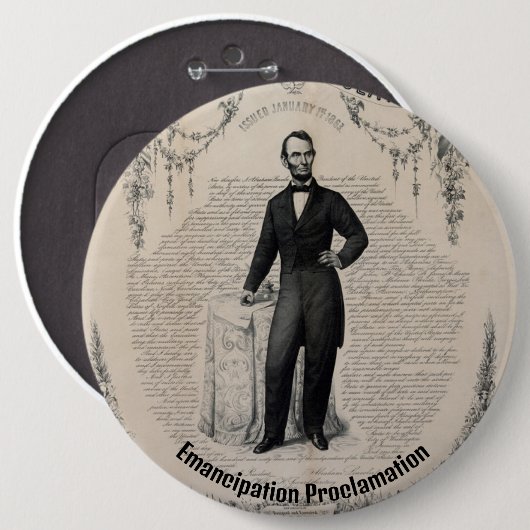 Emancipatie Proclamatie Ronde Button 6,0 Cm (Voorkant /achterkant)