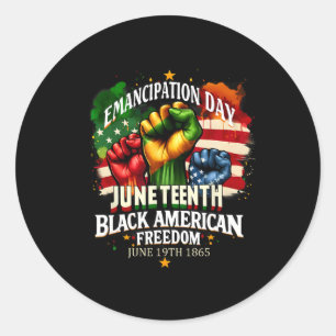 Emancipatiedag Juneteenth Black American Flag Fr Ronde Sticker