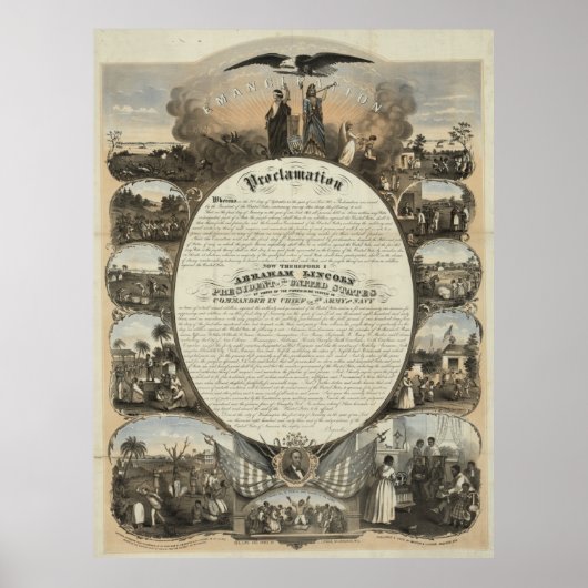 Emancipatieproclamatie [1864] poster (Voorkant)