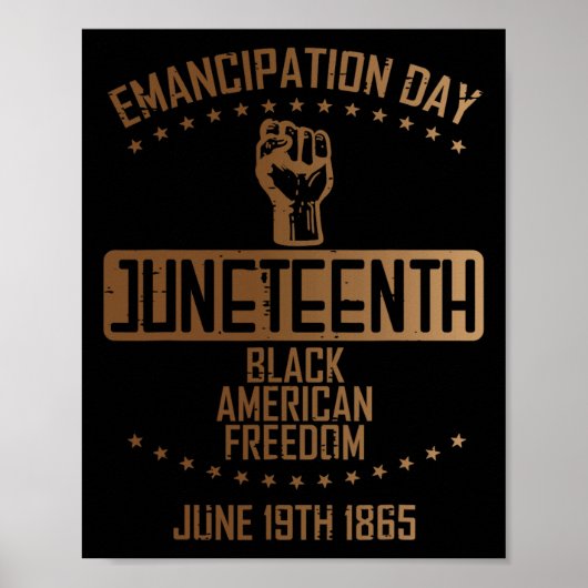 Emancipation Juneteenth 19 June 1865 Mannen Wo Poster (Voorkant)