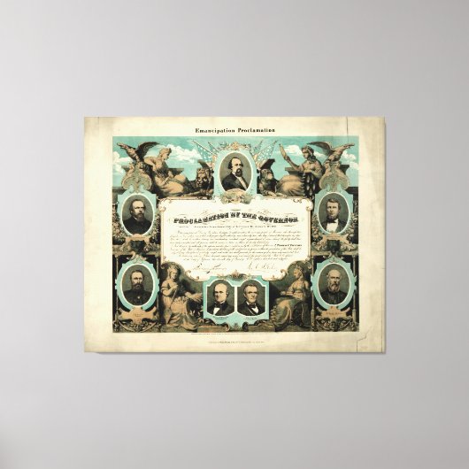 Emancipation Proclamation by E. Knobel (1865) Canvas Afdruk (Voorkant)