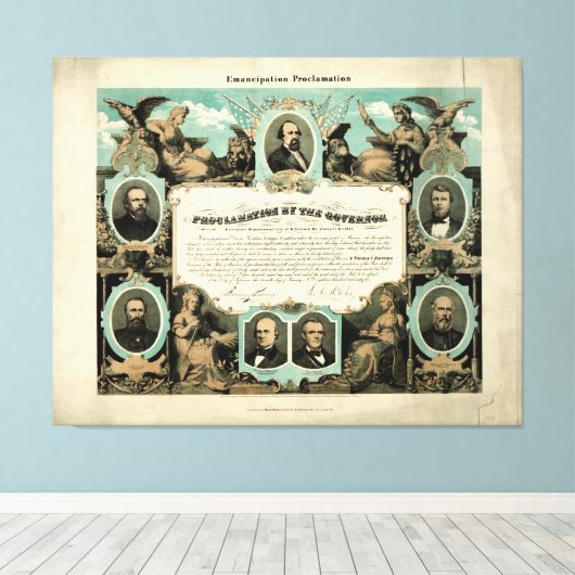 Emancipation Proclamation by E. Knobel (1865) Canvas Afdruk (Insitu (Houten vloer))