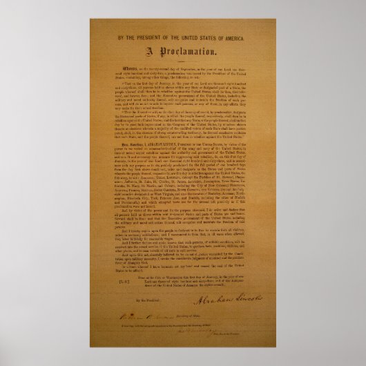Emancipation Proclamation Type 1864 Poster (Voorkant)
