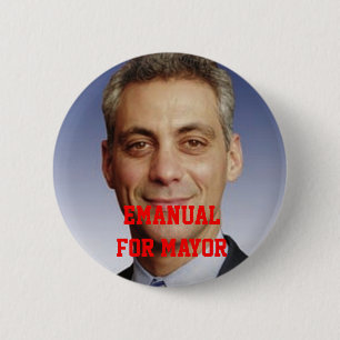 Emanual voor burgemeester ronde button 5,7 cm