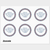 Emanuel Star Mozaïek Retouradreslabel Ronde Sticker (Vel)