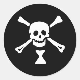 Emanuel Wynne Piratenvlag Jolly Roger Ronde Sticker