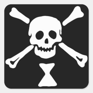 Emanuel Wynne Piratenvlag Jolly Roger Vierkante Sticker
