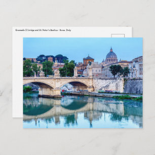 Emanuele II-brug en St. Peter's Basilica - Rome Briefkaart