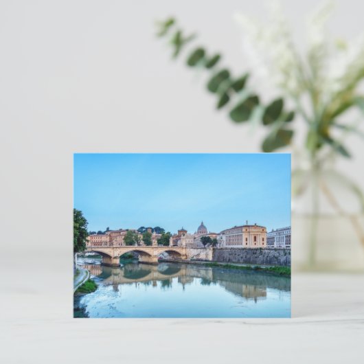 Emanuele II-brug en St. Peter's Basilica - Rome Briefkaart (Staand voorkant)