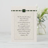 Emarld Ribbons & Lace Post Wedding Kaart (Staand voorkant)