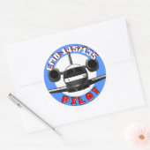EMB 145-piloot Ronde Sticker (Envelop)