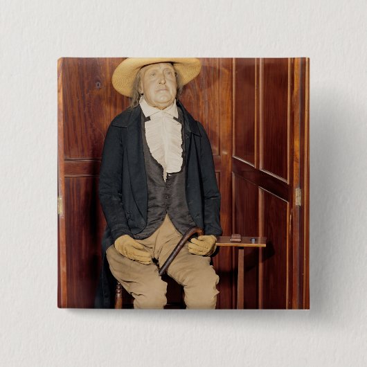 Embalmed body van Jeremy Bentham Vierkante Button 5,1 Cm (Voorkant)