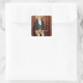 Embalmed body van Jeremy Bentham Vierkante Sticker (Tas)
