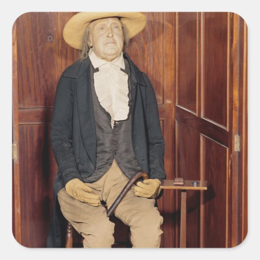 Embalmed body van Jeremy Bentham Vierkante Sticker (Voorkant)