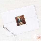 Embalmed body van Jeremy Bentham Vierkante Sticker (Envelop)
