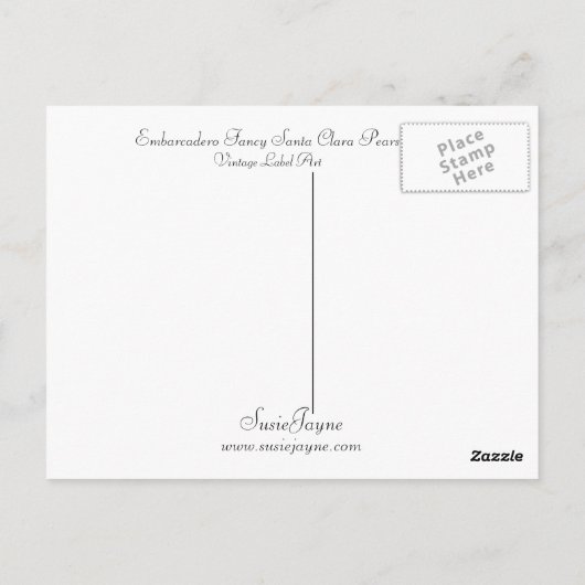 Embarcadero Fancy Santa Clara Pears Briefkaart (Achterkant)