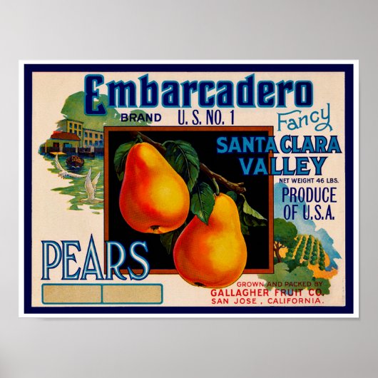 Embarcadero Fancy Santa Clara Pears Poster (Voorkant)