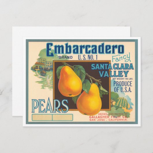 Embarcadero Merk Crate Label Briefkaart (Voorkant / Achterkant)