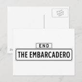 Embarcadero, San Francisco Street Sign Briefkaart (Voorkant / Achterkant)