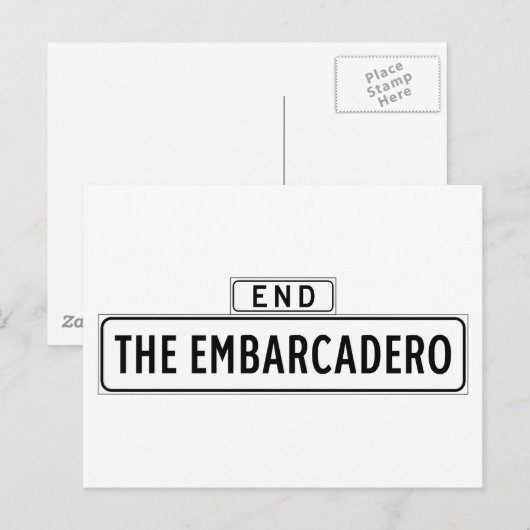 Embarcadero, San Francisco Street Sign Briefkaart (Voorkant / Achterkant)