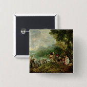 Embarkation for Cythera, 1717 Vierkante Button 5,1 Cm (Voorkant /achterkant)