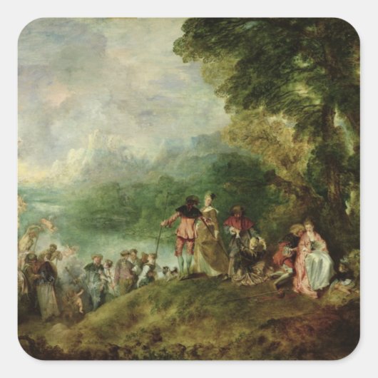 Embarkation for Cythera, 1717 Vierkante Sticker (Voorkant)