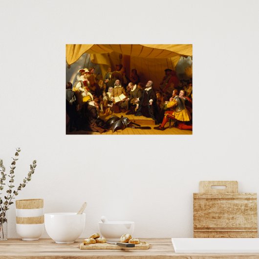 Embarkation of the Pilgrims by Robert Walter Weir Poster (Keuken)