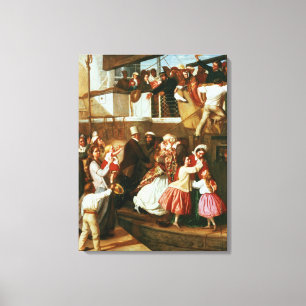Embarkation Scene Canvas Afdruk
