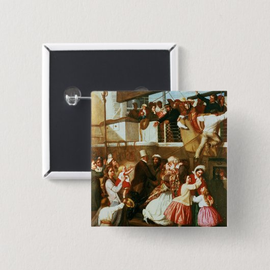 Embarkation Scene Vierkante Button 5,1 Cm (Voorkant /achterkant)