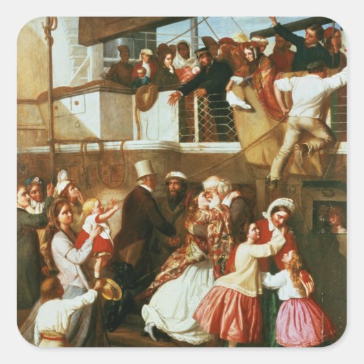 Embarkation Scene Vierkante Sticker (Voorkant)