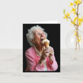 Embarring Old Ladies Meme Grandma Grandmother Gran Kaart (Gele Bloem)