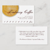 Embassy Coffee Drink Loyalty/Punch Card Klantenkaartje (Voorkant / Achterkant)